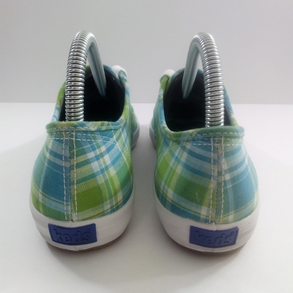 Keds Original Women 8 Lace Up Plaid Blue Green Canvas Casual Shoes WF12238M - Picture 4 of 8